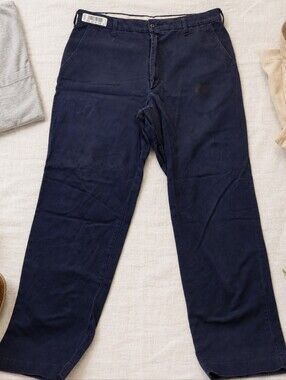 UniFirst 38x34 Navy Cotton Work Pants Industrial Mechanic Utility Workwear